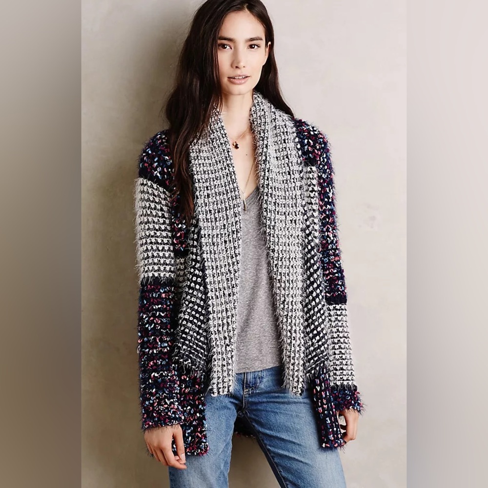 Anthropologie La Fee Verte Confetti Open Front Oona Cardigan Sweater